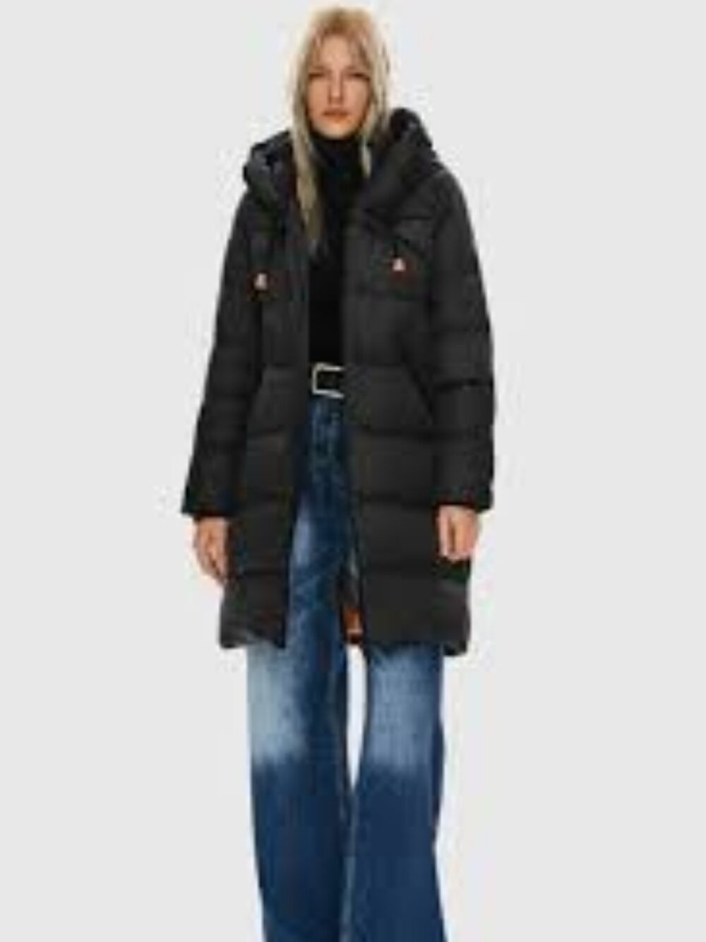 Orolay Down Puffy Black Hooded Puffer Coat  Women Size M